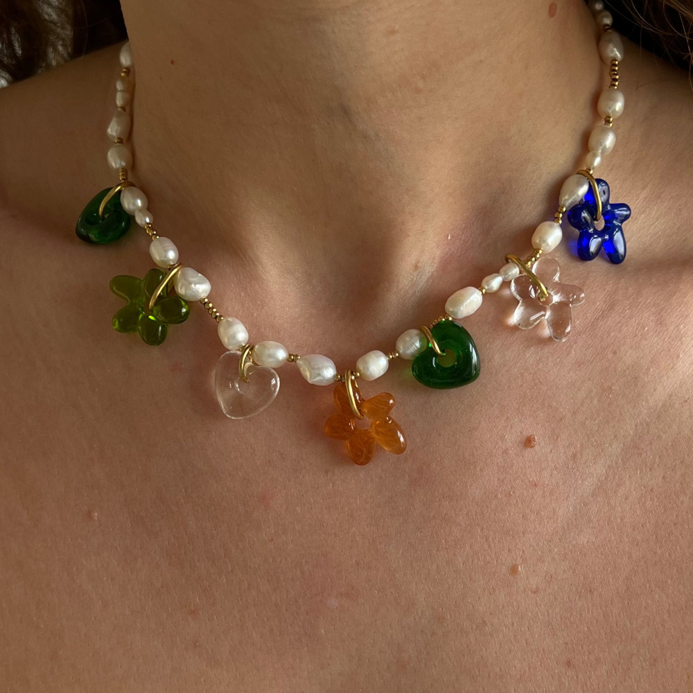 1 Piece Fashion Printing Pearl Plating Womenu0027S Necklace