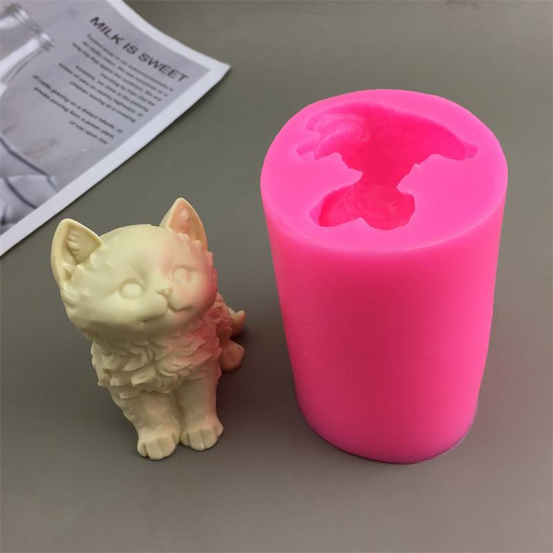 DIY плесень милый трехмерный котенок силиконовая плесень сахар точка мусс торт декоративный инструмент для выпечки