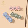 Summer fashionable children's hair accessory handmade, cute hairgrip from pearl, Korean style, flowered