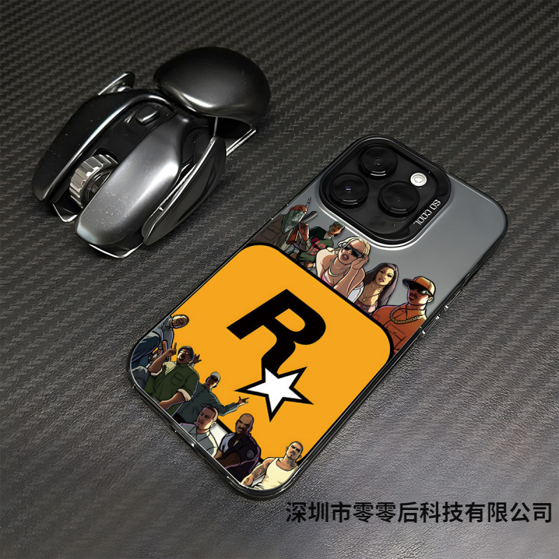 爆款跨境星创意图标潮牌适用于苹果15promax手机壳高级感14全包壳