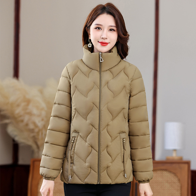 Algodón de mujer chaqueta de algodón 2024 nuevo otoño invierno a prueba de viento cálido ocio versátil chaqueta de algodón corta