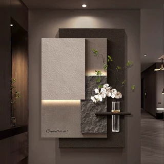 轻奢高级感立体玄关装饰画抽象几何走廊过道挂画客厅壁画2025新款