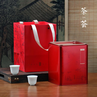 Box border tinplate can 500g old white tea Pu'er black tea White Peony tangerine peel in stock empty square tea iron can
