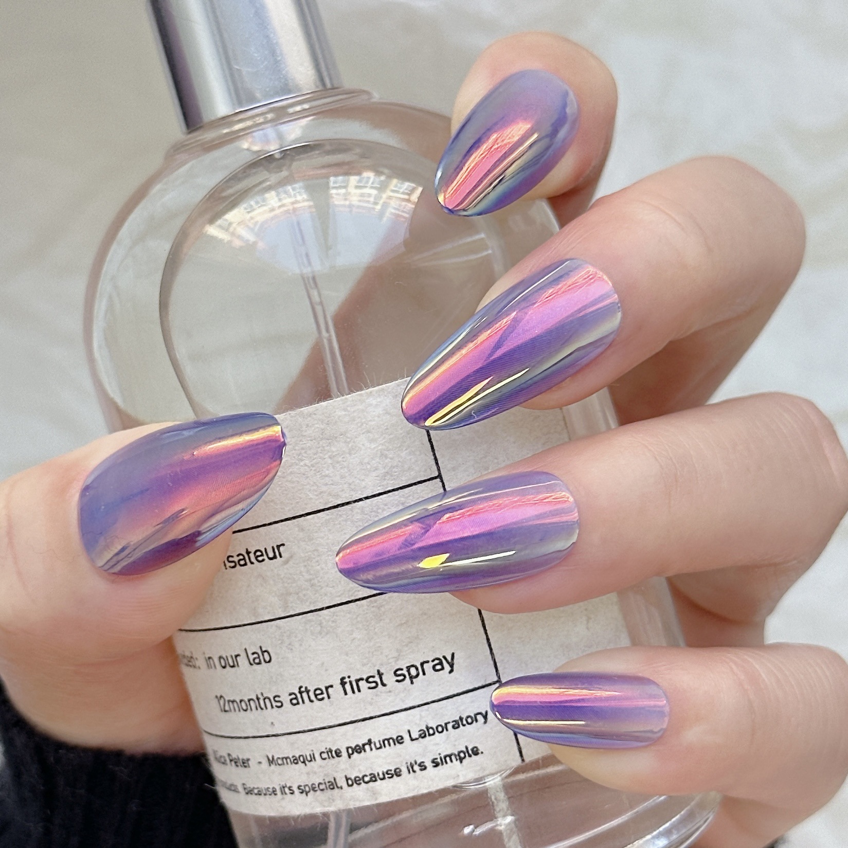 Advanced Sense Aurora Wear Armor Mariposa en forma de almendra Parche de uñas galvanoplastia 30 piezas