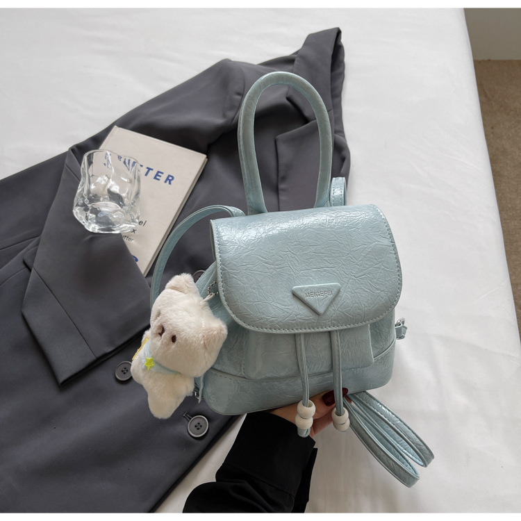 Stylish and sweet casual mini shopping and travel backpack 2025 New style, trendy and versatile solid color hand-held backpack undefined