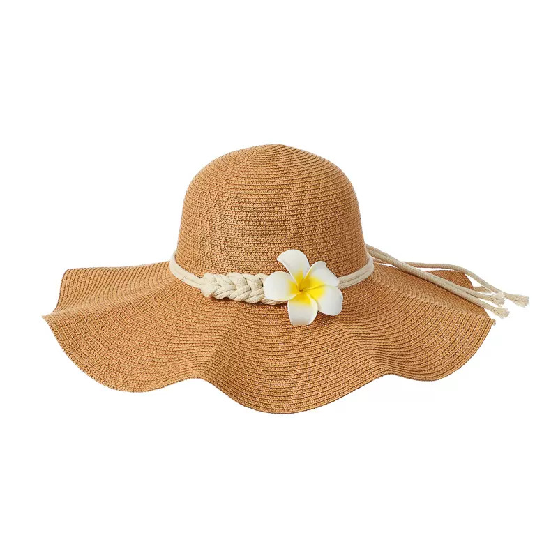 MINISO Name Creation Premium Vacation Style Straps Wide Brim Grass Hat Sun Beach Casual Sunshade Sun Protection Hat