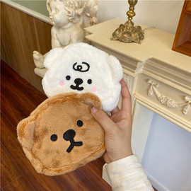 韩国温暖的小熊可爱毛绒迷你公仔零钱包杂物收纳包耳机包口红包