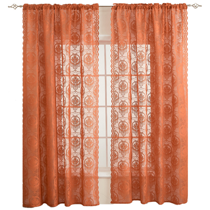 French Style Blackout Lace Curtains With Rod Pocket, Elegant_voghion.com