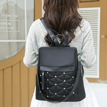 跨境新款韩版高级感女士双肩包时尚都市通勤背包大容量学生书包