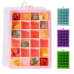 Ice Block Tray Ice Cube Tray PP Silicone DIY Creative Freezer Ice Cube Molds 24 Pockets