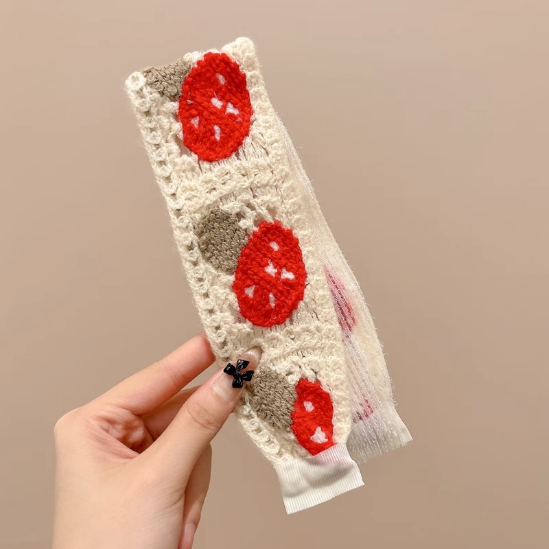 Pastoral viento de punto velcro broche frente de mujer fresa acabado artefacto para adultos broche de cabello 2025 nueva banda de cabello