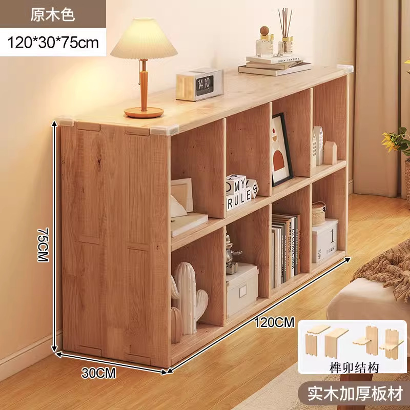 【싱글 ★ 8칸 캐비닛 ★ 두꺼운 소나무] 통나무 색상 120*30*75CM 장붓구멍과 장부 공정