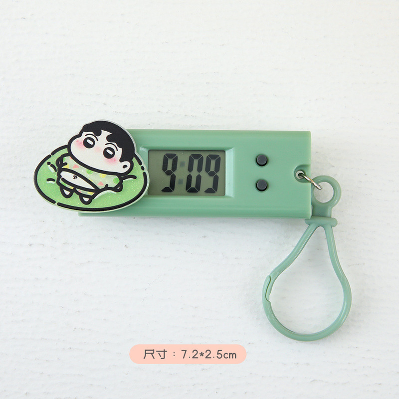 新しい漫画かわいいミニ電子壁時計ポータブル学生電子時計仕事研究試験スケジュールミュート|undefined