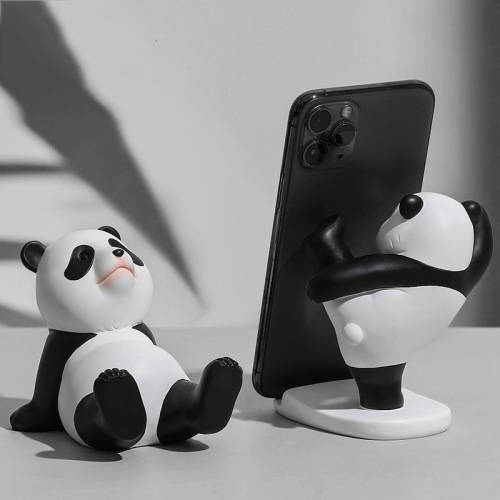Cute creative panda mobile phone holder small ornaments desktop home iPad tablet support decorations as gifts