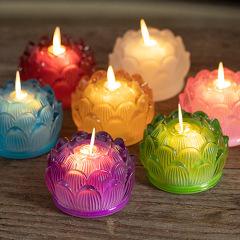 電子模擬キャンドルライト LED 模擬キャンドルライトフレームレスキャンドル電気供給ライト蓮の花ライトは火の頭を揺らしています