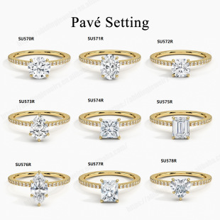 Cross-border Advanced Sense Ins Ring s925 Sterling Silver Set with Moissanite D Color 1 karat Wedding Ring with Certificate Light Luxury Ring