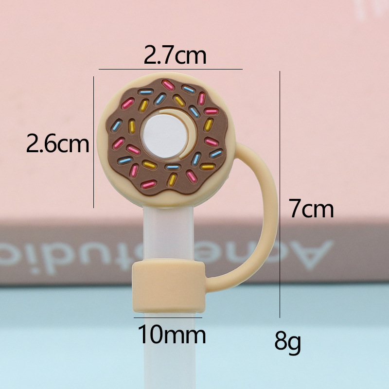 Nueva tapa de pajita de silicona 8-10mm linda muñeca de flores tapa a prueba de polvo se puede reciclar cubierta de pajita transfronteriza