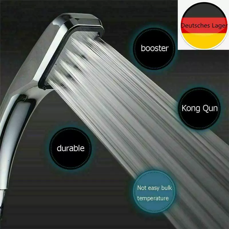 Душ головка ручного тормоза с функцией душевого тормоза, включая подставку для душевого шланга 1,5 м