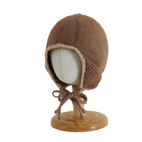Sombreros para niños coreanos ins otoño e invierno sombreros de lana de punto simples para hombres y mujeres, gorros de protección para los oídos cálidos de estilo occidental para bebés