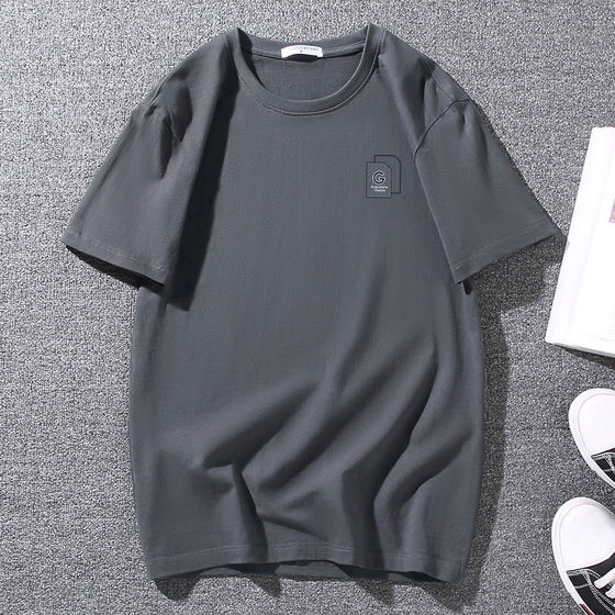 2024 new cotton plus size short sleeve men's T-shirt plus fat increase fat man fat man half sleeve T-shirt base shirt top