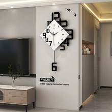 挂钟客厅高级感现代简约餐厅装饰时钟免打孔创意钟表挂墙跨境爆款