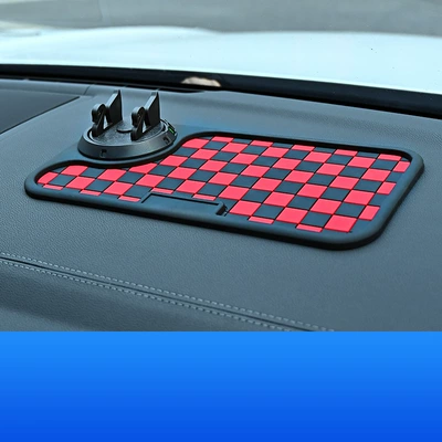 Car ornaments anti-slip mat center Anti-slip mat - black-and-red-with-bracket