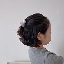 韩风新款毛球撞色小樱桃儿童抓夹宝宝可爱彩色发卡发抓后脑勺夹