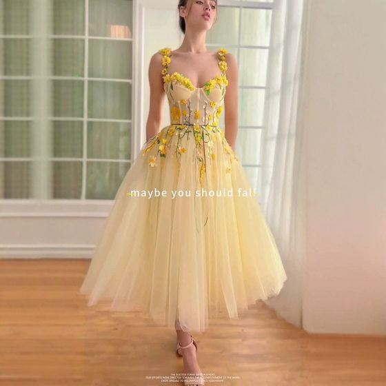 Banquet Dress 2024 New AliExpress Independent Station Women's 3D Three-dimensional Flower Fashion Cross-border Tube Top Evening Dress