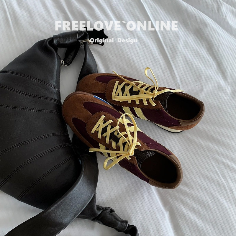 Cowhide in Stock~Hong Kong Forrest Gump Frosted Women's Moral Training Shoes Sports Casual Retro 2024 Summer Lace-Up New Style