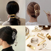 Retro metal crab pin, hairgrip, ponytail, elegant brand hairpins, hair accessory, French retro style