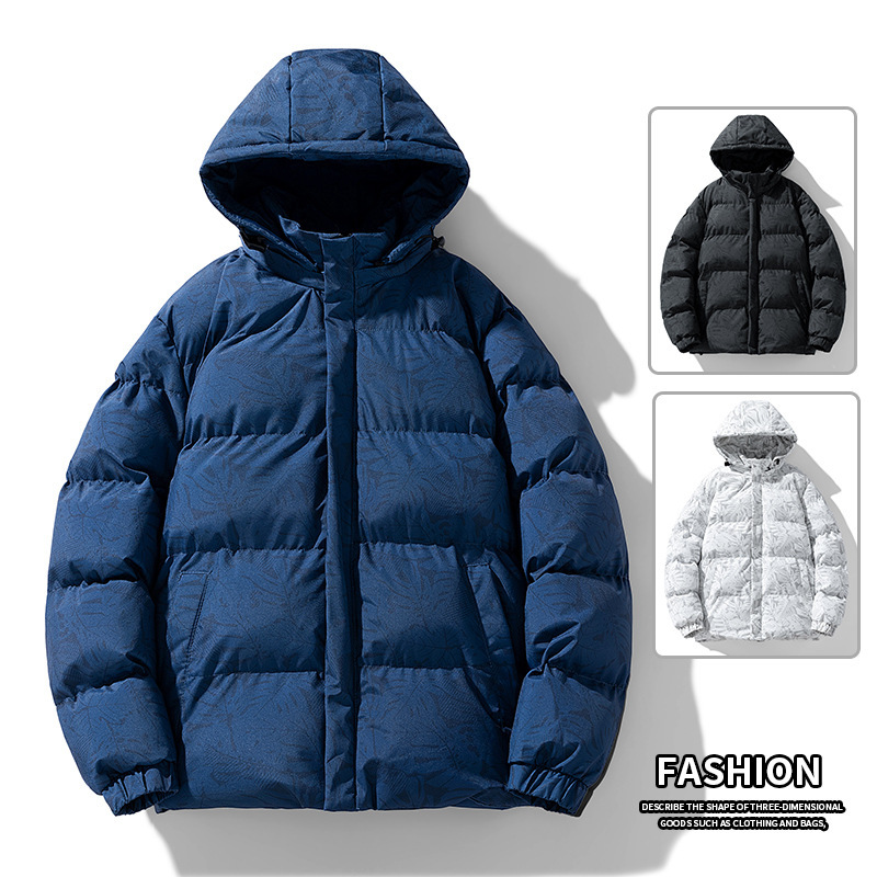 情侣款枫叶棉衣新款枫叶迷彩棉衣学生连帽加厚棉服青少年棉衣白色|undefined