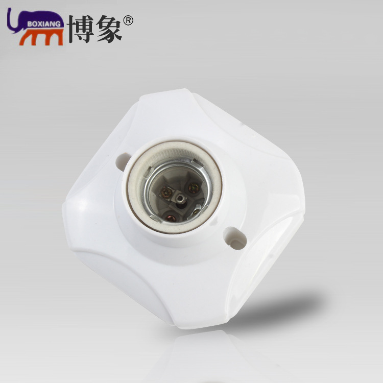 E27 square ceramic flat lamp holder 86 type open screw lamp holder base led spiral lamp holder ceramic lamp holder