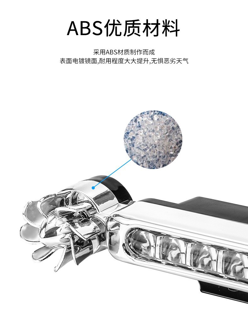 Wind-Powered Daytime Running Lights for Car Grille, Warning Strobe Lights, Vehicle-Mounted Wind Energy Generation, Colorful, No-Wiring, Wind-Driven Decorative Lights