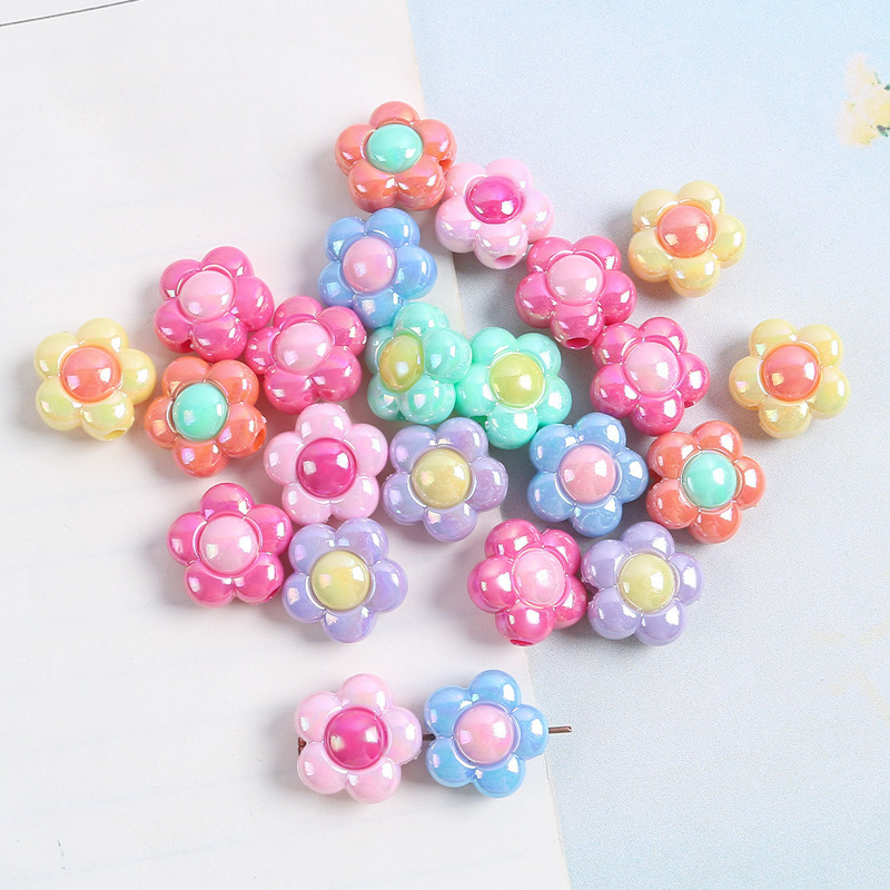 Acrylic Color Matching Plum Blossom Beads DIY Jewelry Accessories Colorfulful Flower Spacer Beads Handmade Necklace Beading Material