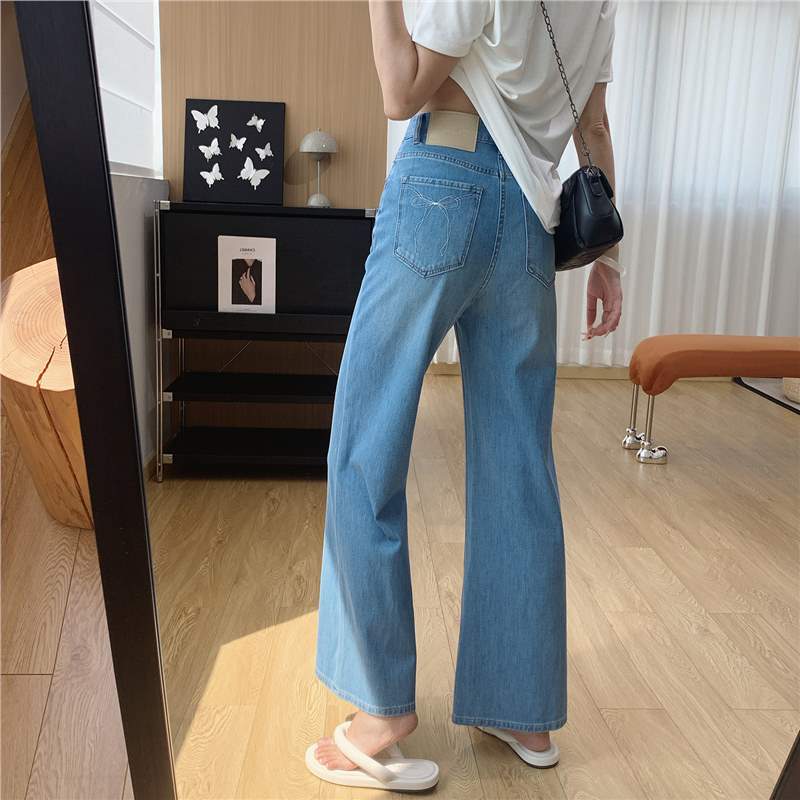 Four-Way Stretch Ultra-Thin Cool-Touch Lyocell Non-Tight-Fitting Flared Jeans for Women, Summer Thin Wide-Leg Flared Pants Four-Way Stretch Ultra-Thin Cool-Touch Lyocell Non-Tight-Fitting Flared Jeans for Women, Summer Thin Wide-Leg Flared Pants