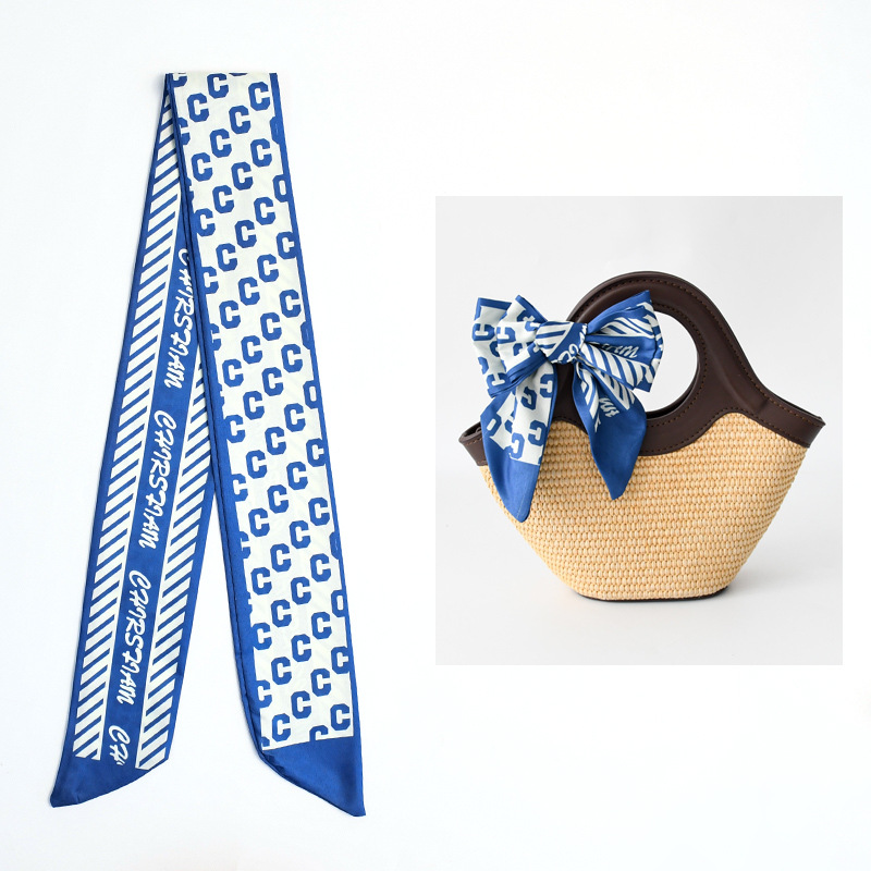 Primavera y otoño lindo y dulce bufanda de seda larga cinta para el cabello caja de regalo bolsa de amarre cinta multifunción fresca pequeña y versátil