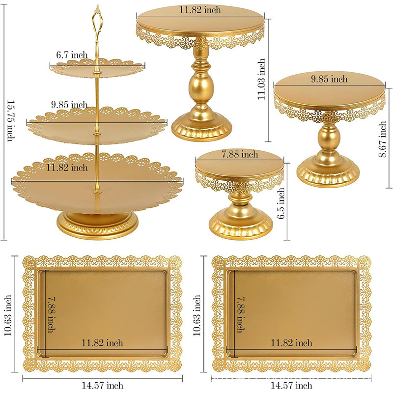 Estante de pastel retro de lujo ligero europeo Salón de té de la tarde estante de postres tienda de postres estante de postres