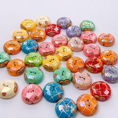 22*22mm树脂UV电镀M豆竖孔散珠diy手机链钥匙扣车牌饰品配件