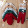 Children's demi-season bodysuit suitable for men and women, overall, trousers, set, children's clothing, long sleeve, wholesale