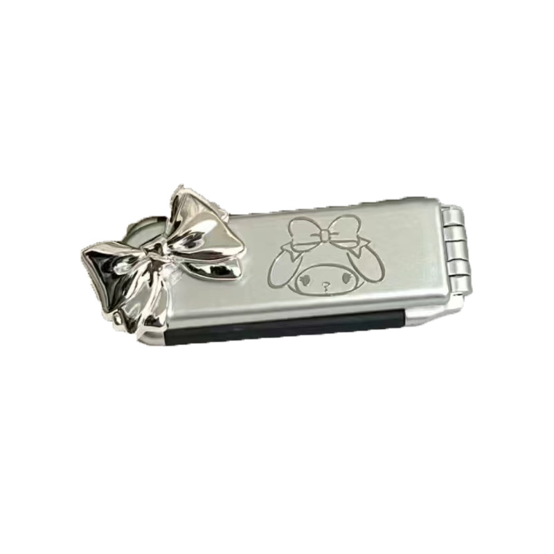 Nuevo dibujos animados Sanrio portátil plegable airbag peine gatito gato portátil espejo cosmético de doble uso integrado espejo peine