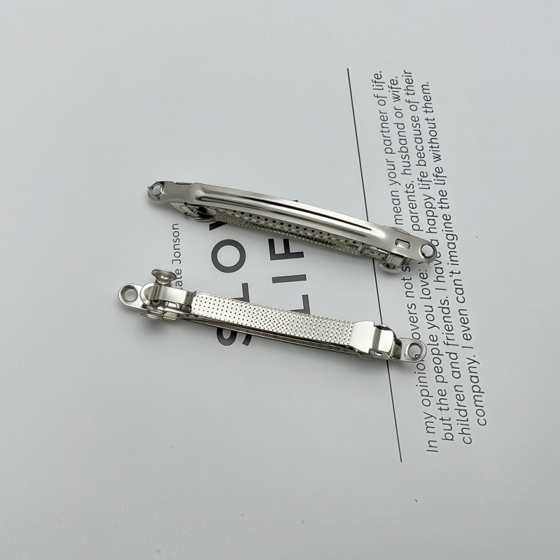 Versión coreana del clip de resorte impreso de dos piezas de tres piezas, clip automático, clip inferior, clip grueso, suministro directo de fábrica de accesorios de joyería de bricolaje