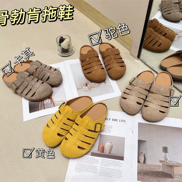 Летние женские полусабо Birkenstock с дышащим полым носком, новинка 2025 года, на толстой подошве, без застежек.