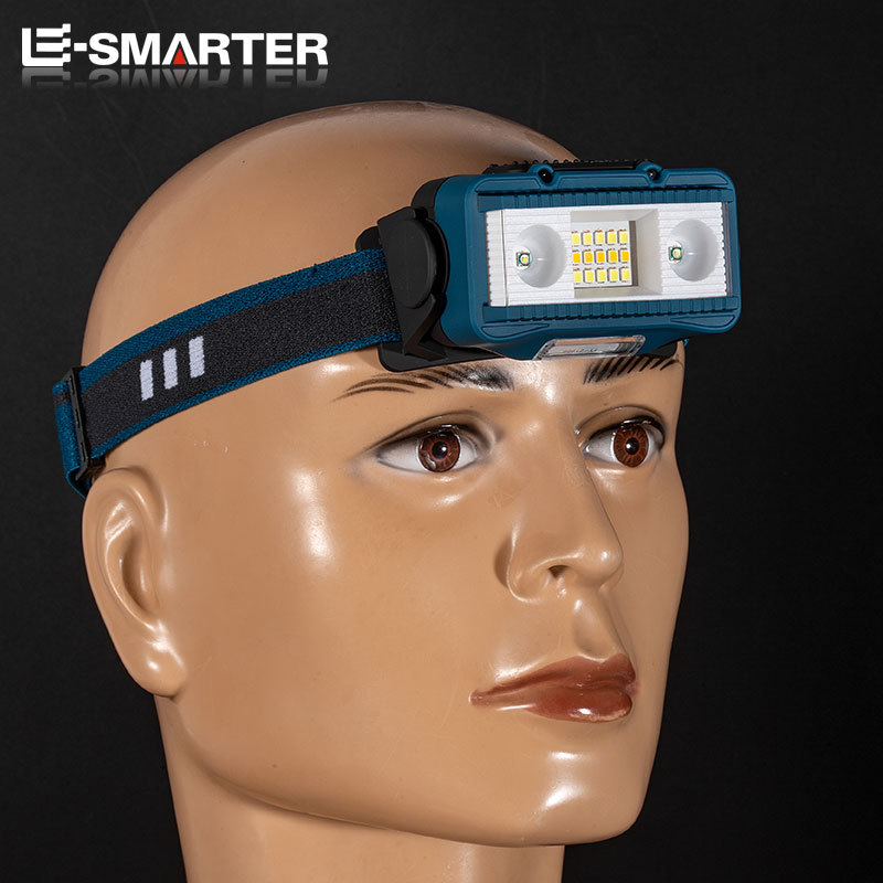 Transfronterizo nuevo LED mini multi-función de inducción de la onda de la cabeza de luz COB aventura al aire libre de pesca fuerte luz faro