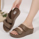 Sandals for Women 2025 Summer New Heightening Seaside Casual Fashion Thick-Soled Outer Wear Large Size Wedge Slippers for Women