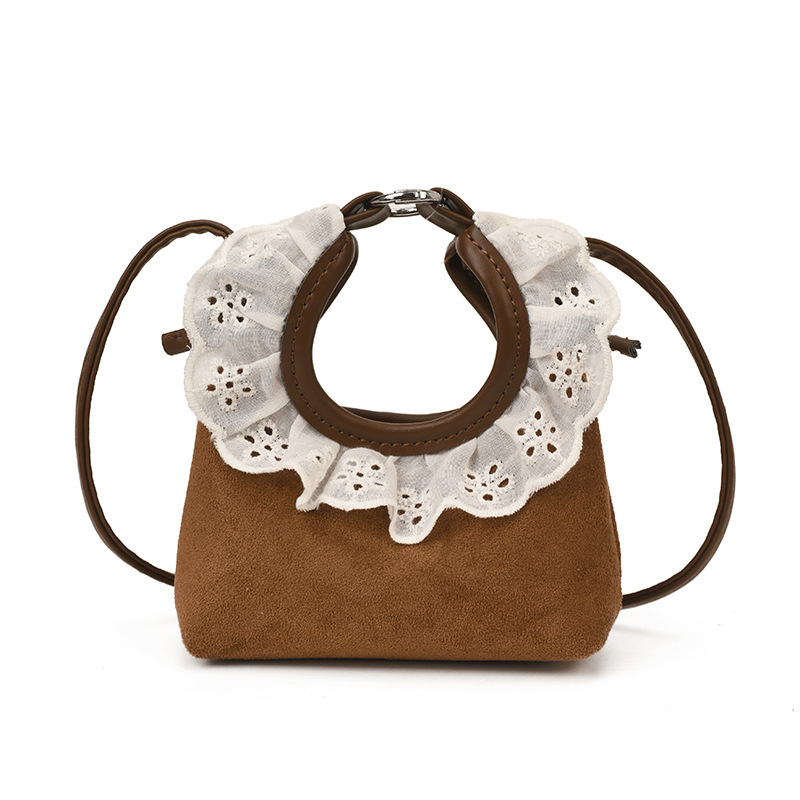 Nueva bolsa coreana para niños, lindos bolsos de encaje para bebés, bolsos de peluche, mini bolsos de hombro para hombres y mujeres.
