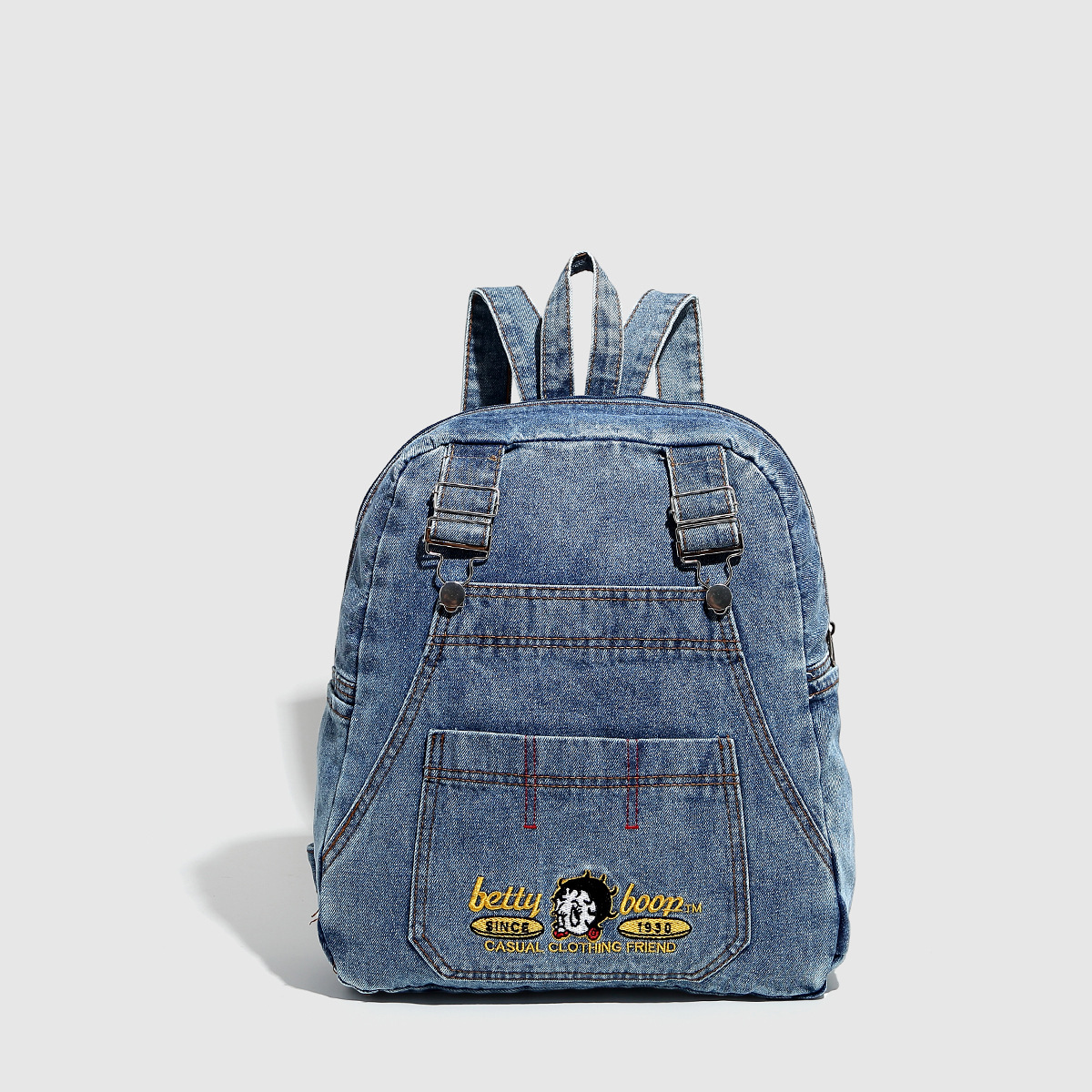 Denim capacious backpack