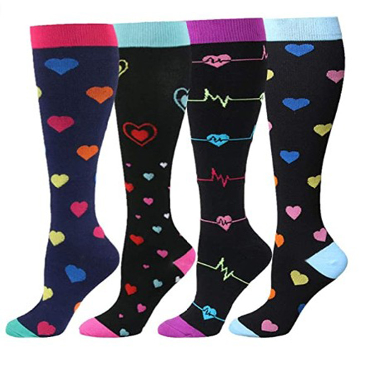 Calcetines de compresión de traje de color mixto exclusivo transfronterizo Calcetines deportivos de comercio exterior Calcetines de becerro Calcetines de compresión deportiva Hombres y mujeres Al por mayor