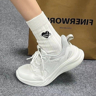 Student sneaker Women's Shock Absorbing Lightweight Marshmallow Running Shoes 2024 Summer New Soft Bottom White Torre Shoes for Women