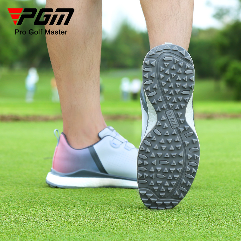 Giày golf PGM nam chống thấm nước, đế giữa vải popcorn, dây khóa xoắn — XZ210-Xám Trắng xám dần Xám, Xz210-trắng Xám chuyển dần xanh lam, XZ210-Xám trắng dần Đỏ
