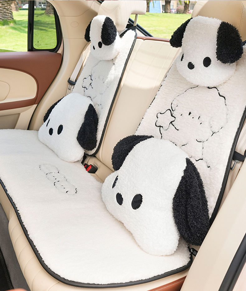 Cartoon Car Headrest Neck Pillow Cute Plush Dog Comfortable Car Cushion All Seasons Car Headrest Wholesale